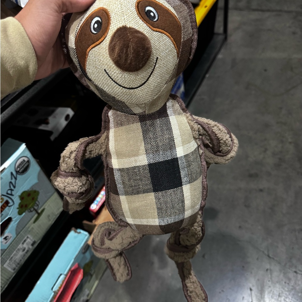 Plaid Sloth Plush Toy